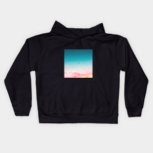 Bird and pastel sky Kids Hoodie